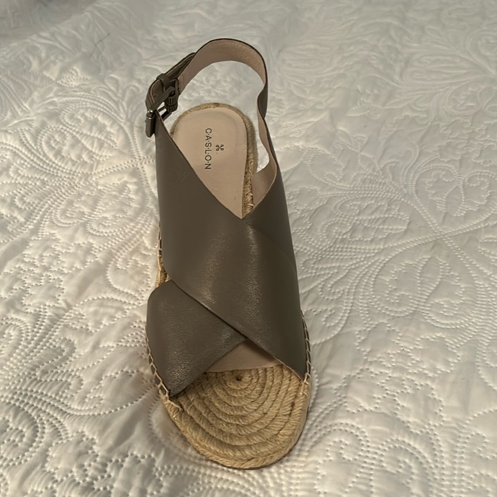 CASLON Suri Wedge Espadrille Slingback Grey 9.5m